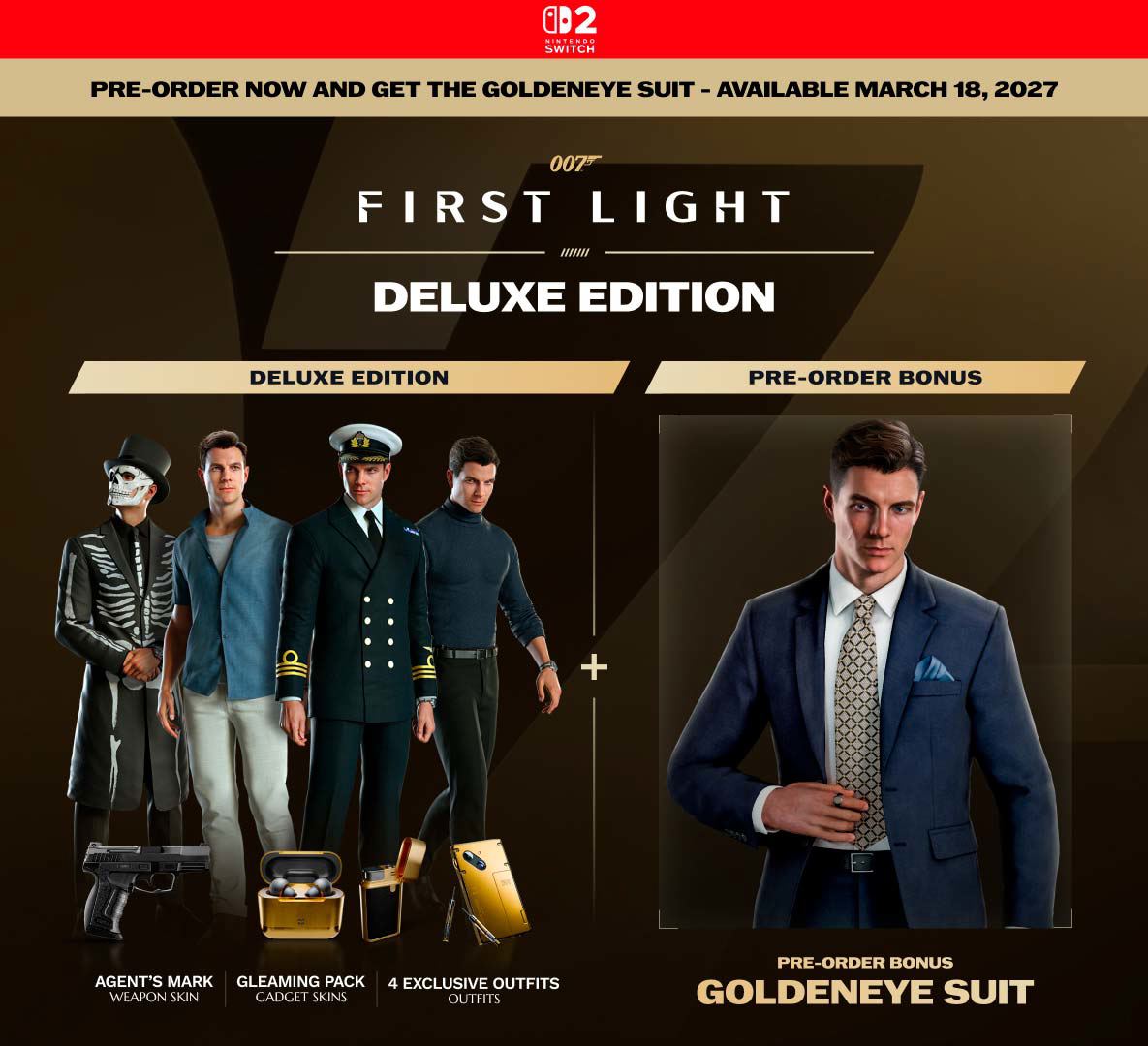 007 First Light sur Nintendo Switch 2 : édition Deluxe et bonus GoldenEye