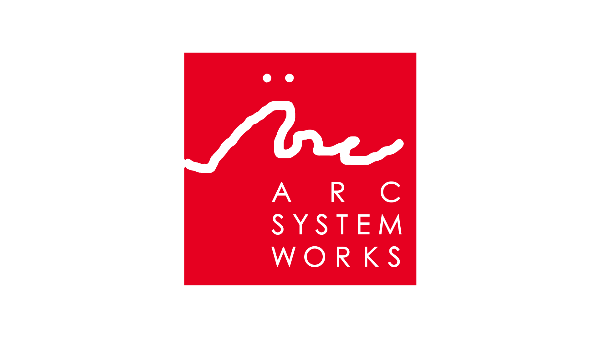 Logo officiel rouge et blanc d'Arc System Works accompagnant l'annonce du studio TAKUMI à Tokyo