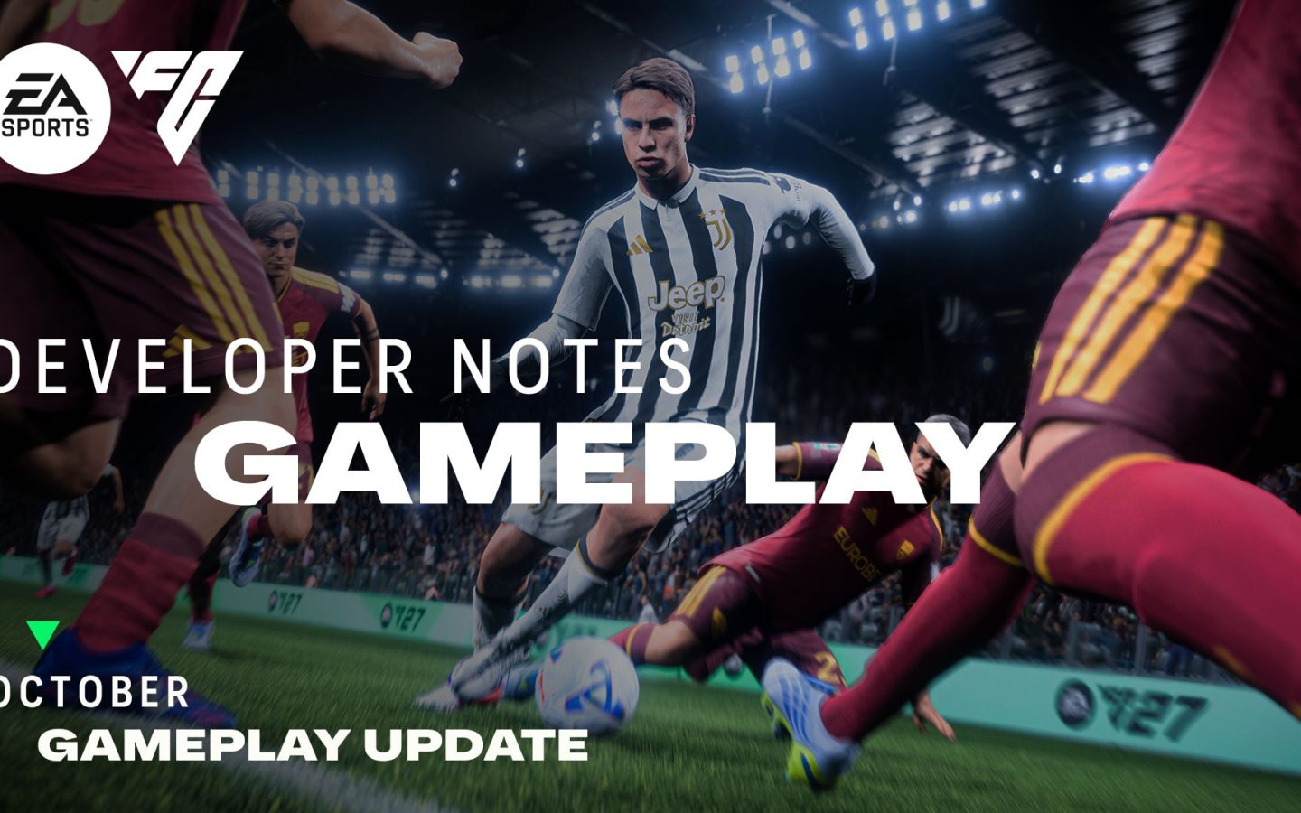 Visuel officiel des notes de développement sur le gameplay d'EA Sports FC 27