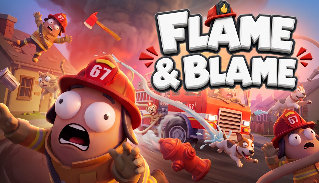 Illustration officielle de Flame and Blame, jeu de pompiers coopératif