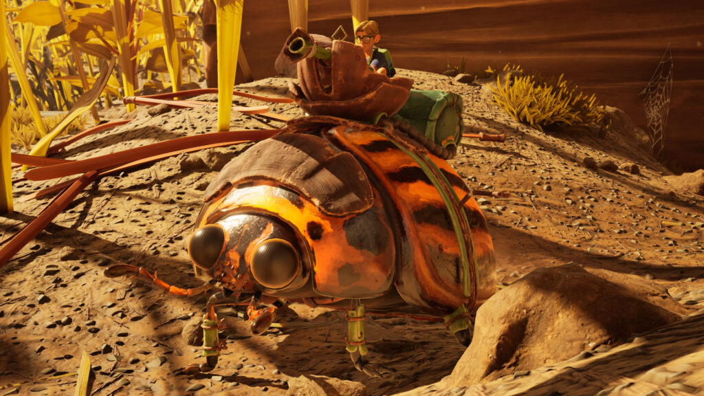 Capture officielle de Grounded 2 montrant le Potato Beetle Buggy, nouvelle monture de Rot and Ruin