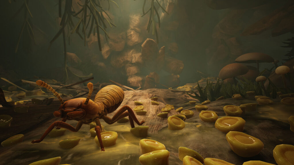 Capture officielle de Grounded 2 montrant un termite dans la nouvelle zone Woodpile
