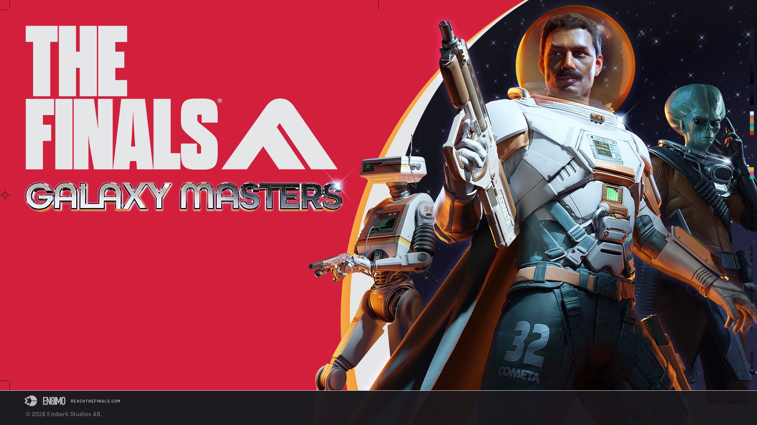 Trois personnages aux styles futuristes dans THE FINALS : Galaxy Masters