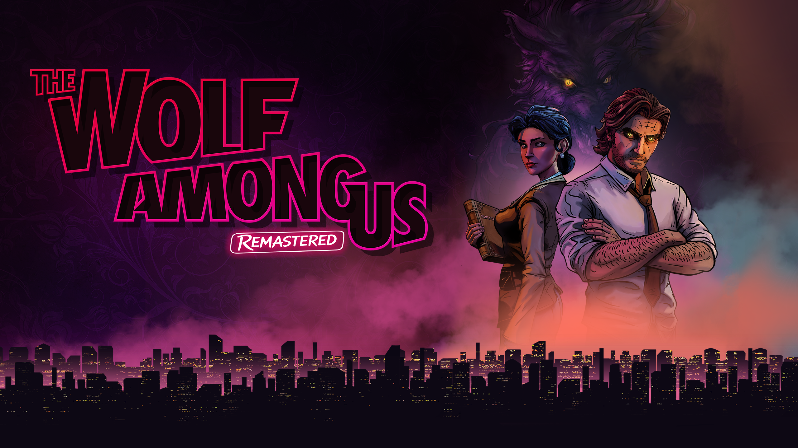 Key art officiel de The Wolf Among Us Remastered avec Bigby Wolf
