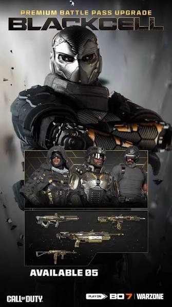 Skin BlackCell de Call of Duty Black Ops 7 utilisé pour la comparaison avec Battlefield 6
